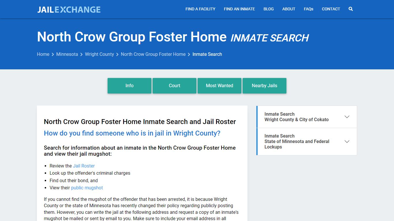 North Crow Group Foster Home Inmate Search - Jail Exchange